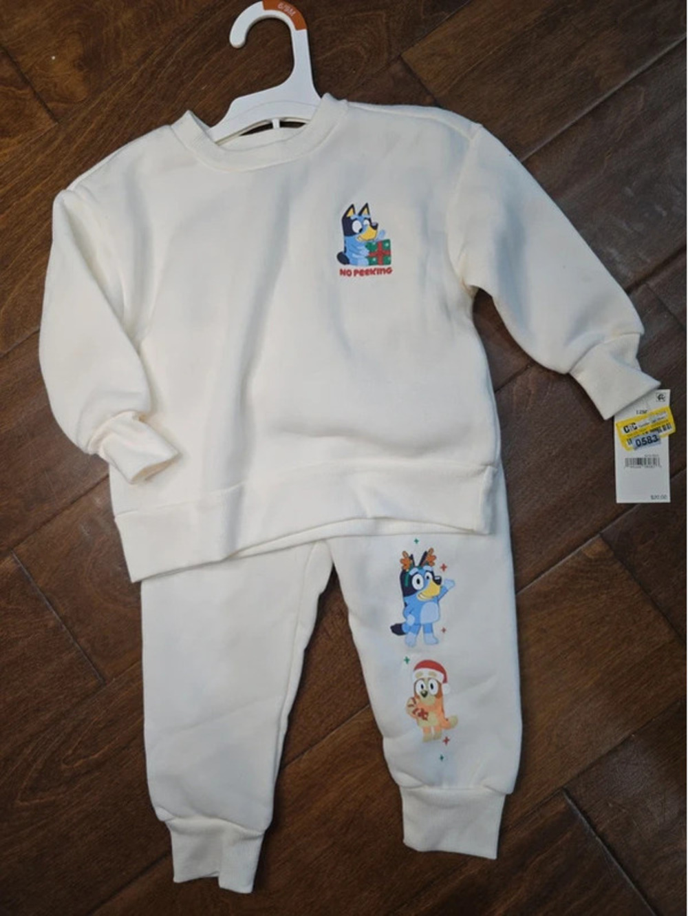 12m brand new bluey, from disney christmas sweatsuit, item 583G8